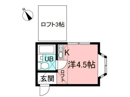 パール大倉山(ワンルーム/1階)の間取り写真