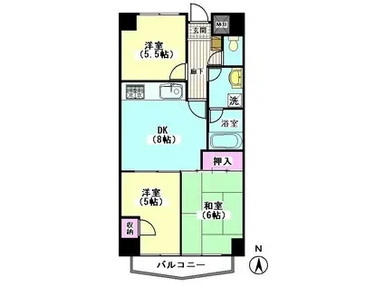 フォレスト池上(3DK/2階)の間取り写真