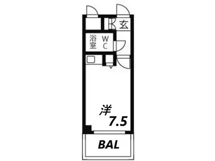 ニューブ神戸(1K/5階)の間取り写真