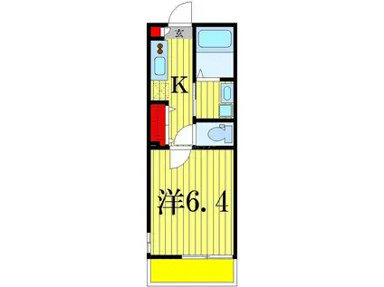ミハス柏II(1K/2階)の間取り写真
