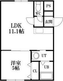 フォルム東札幌(1LDK/4階)の間取り写真