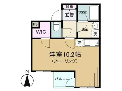 アズール西早稲田(ワンルーム/1階)の間取り写真