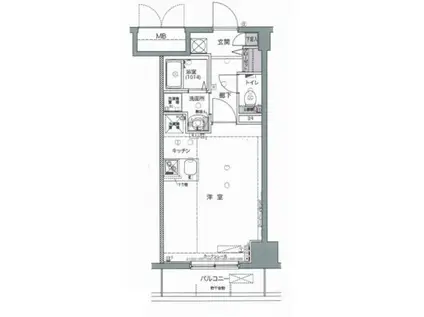 FORTIS水天宮前(ワンルーム/2階)の間取り写真
