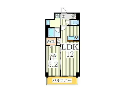 ルーチェV(1LDK/4階)の間取り写真
