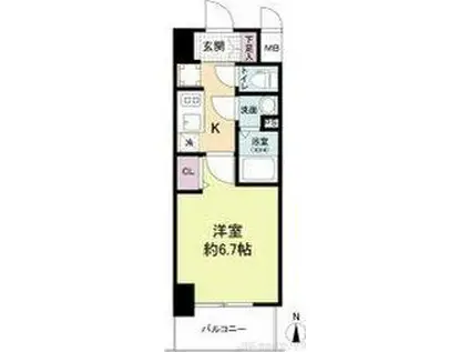 ARTIZA淡路(1K/14階)の間取り写真