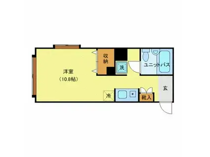 オーガスタン・ベイ(ワンルーム/3階)の間取り写真