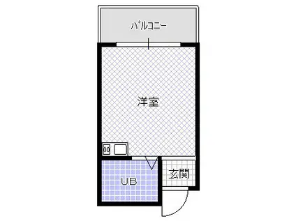 立地マンション(ワンルーム/2階)の間取り写真