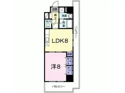 ドルチェ草加(1LDK/3階)の間取り写真