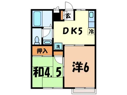 サニーヒルヒバリ(2DK/1階)の間取り写真