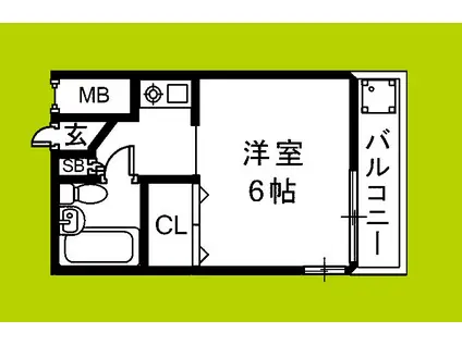 ビラハウス中野(ワンルーム/4階)の間取り写真