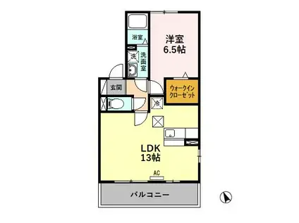 VILLA FORESTA(1LDK/1階)の間取り写真