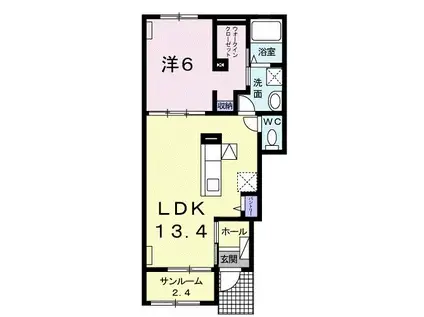 エスペランサ M I(1LDK/1階)の間取り写真