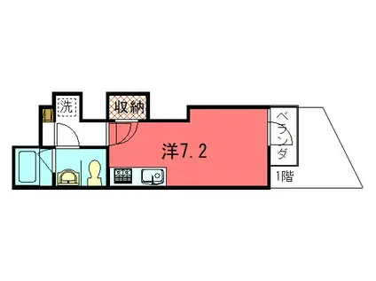 GRAN DE COURT SHUGAKUIN(ワンルーム/3階)の間取り写真