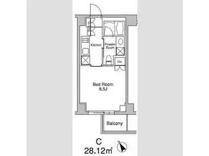 プラウドフラット南青山(1K/3階)の間取り写真