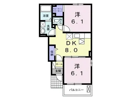 HOUSE・3(2DK/1階)の間取り写真