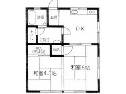 ハイムKY(2DK/2階)の間取り写真