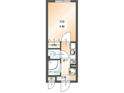 ラ ルーチェ(1K/1階)の間取り写真