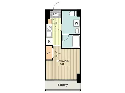 メインステージ立川II(1K/1階)の間取り写真