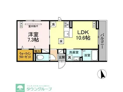 エスペリア高座渋谷(1LDK/3階)の間取り写真