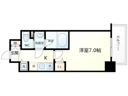 アスヴェル神戸ハーバーサイド(1K/4階)の間取り写真