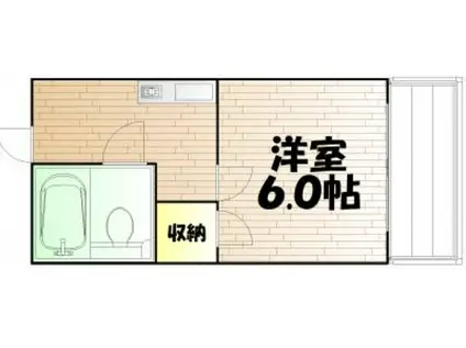 サンハイツ岡大I(1K/3階)の間取り写真