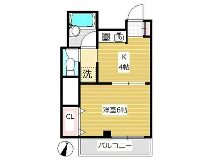 フォーベストパーク(1K/2階)の間取り写真