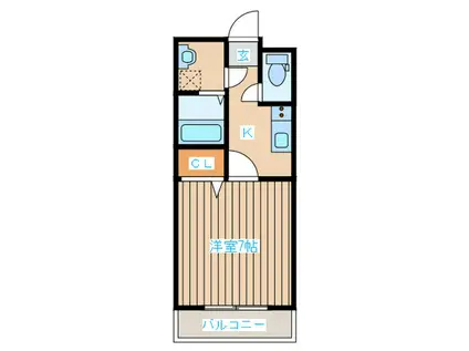 CINZA東仙台(1K/1階)の間取り写真