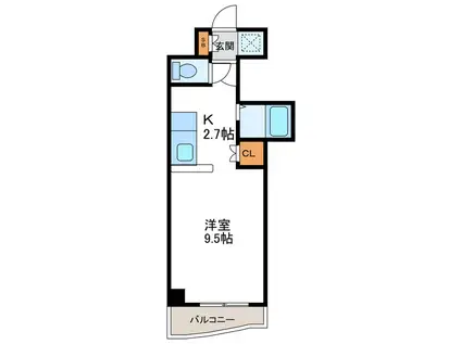 αNEXT北15条 アルファネクスト北15条(1K/11階)の間取り写真