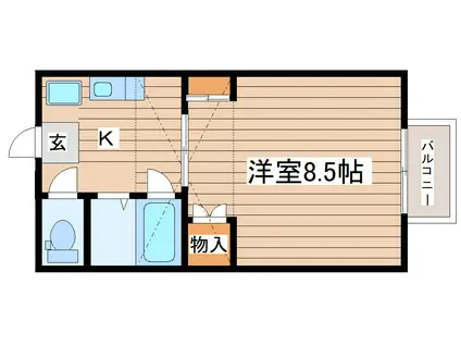 トゥジュールII(1K/1階)の間取り写真