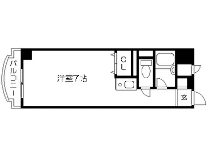 リヴァク鴨川(1K/4階)の間取り写真