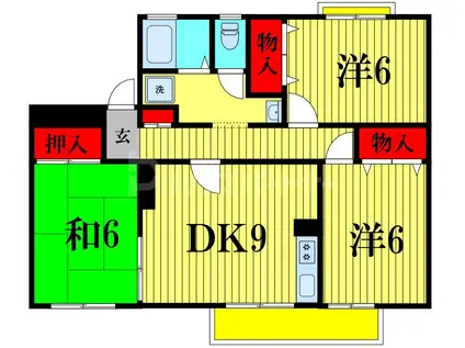 トマトハイツKK(3DK/2階)の間取り写真