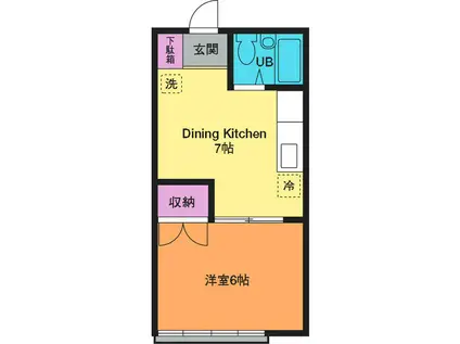 サーブハイツ(1DK/2階)の間取り写真