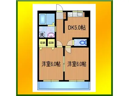 エミネンスパレス ニシダ(2DK/1階)の間取り写真