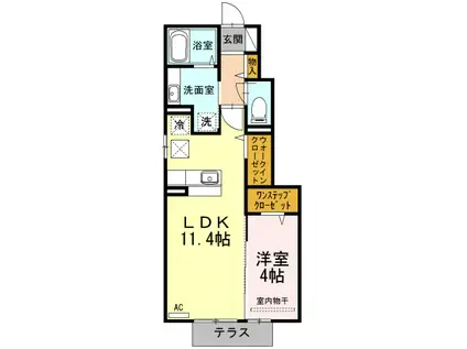 サニーハイツ(1LDK/1階)の間取り写真