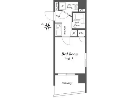DELCCS日本橋浜町 デルクス日本橋浜町(1K/3階)の間取り写真