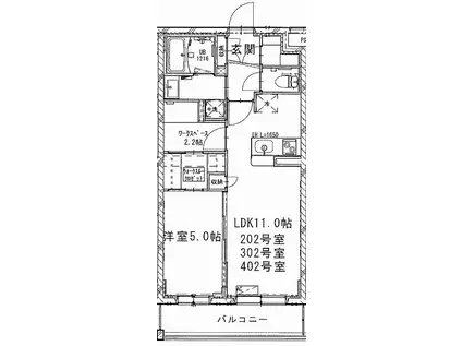 COZIEST BEARつきみ野(1SLDK/2階)の間取り写真