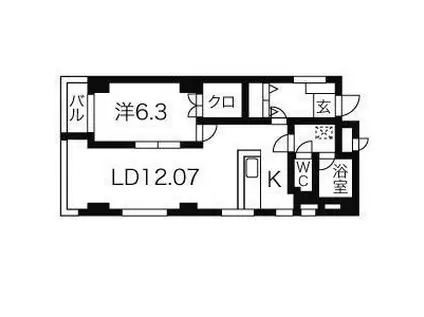 丸茂御園ビル(1LDK/5階)の間取り写真