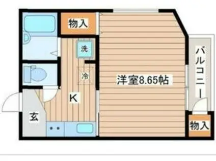 ノースキャピタル(1K/2階)の間取り写真