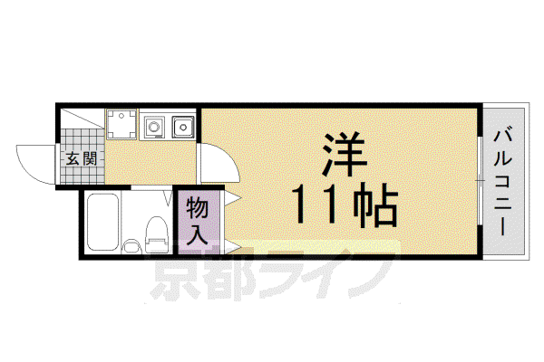 風良都II番館(1K/5階)の間取り写真