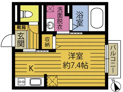 グランステラ(ワンルーム/2階)の間取り写真