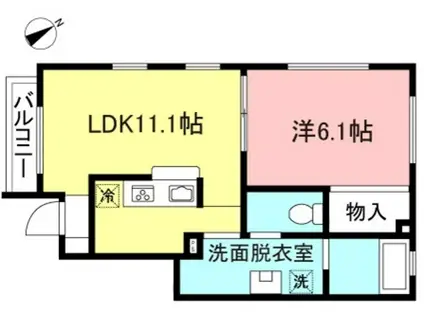 ルミノーサ南荻窪(1LDK/1階)の間取り写真