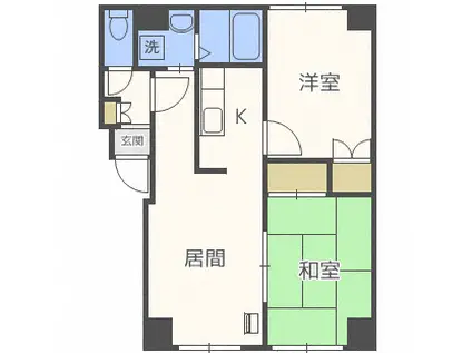 メルハープ南郷(2LDK/3階)の間取り写真