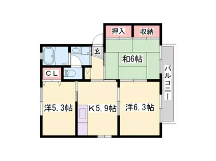 シャーメゾン志保A(3K/1階)の間取り写真