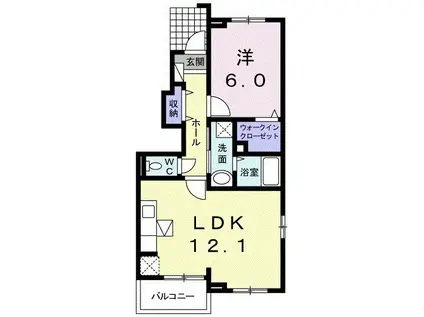 フィデール(1LDK/1階)の間取り写真
