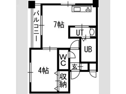クラッセ北大通II(1DK/8階)の間取り写真