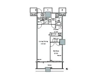 ザ 東京タワーズ ミッドタワー(1LDK/29階)の間取り写真
