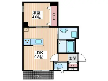 DIG FEELD(1LDK/1階)の間取り写真