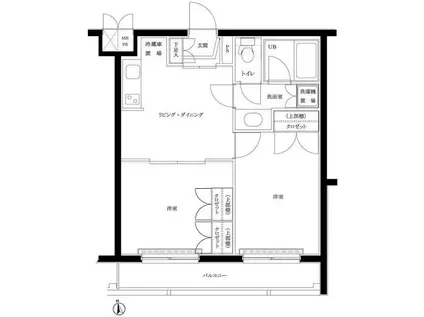 ルーブル早稲田弐番館(2DK/5階)の間取り写真