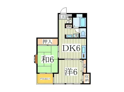 浅商第一マンション(2DK/2階)の間取り写真