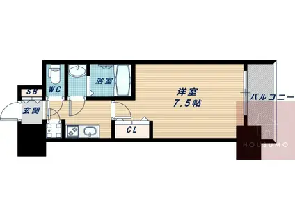 アドバンス江坂ラシュレ(1K/3階)の間取り写真